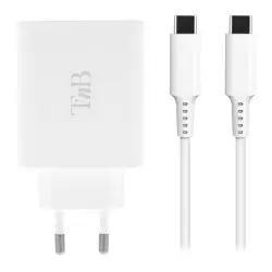 Cargador T'nB iClick 48W USB-C/A Blanco