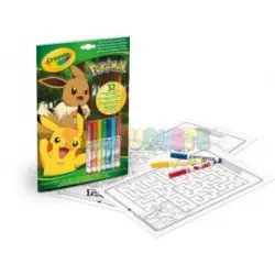 Libro Actividades Pokemon 7 Rotuladores Crayola