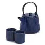 Juego de té  tetera + 2 tazas Tiao Azul Nature et decouvertes