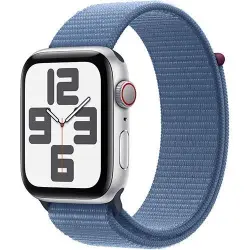 Apple Watch SE 44mm LTE Caja de aluminio Plata y correa Loop deportiva Azul invierno