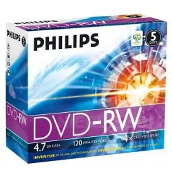 Caja 5 DVD regrabable Philips DVD-RW DN4S4J05F