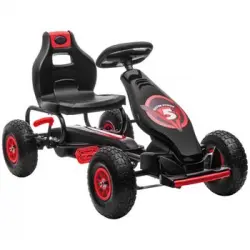 Go Kart A Pedales Para Niños 5-12 Años Asiento Ajustable Rojo Homcom