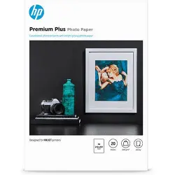 HP CR672A Papel fotográfico satinado Premium Plus 20 hojas A4