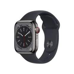 Apple Watch S8 41mm LTE Caja de acero inoxidable Grafito y correa deportiva medianoche