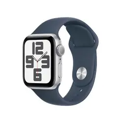 Apple Watch SE 40 mm GPS, Caja de aluminio en plata y correa deportiva Azul abismo - Talla M/L