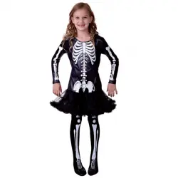 Disfraz de esqueleto chica Talla 8-10