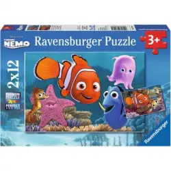 Puzzle Buscando A Nemo 2x12 Piezas Ravensburger 07556
