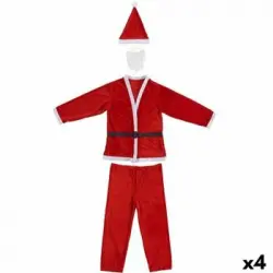 Disfraz Para Adultos Papá Noel Talla Única Blanco Rojo (4 Unidades)