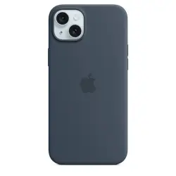 Funda de silicona Apple azul tormenta para iPhone 15 Plus