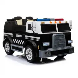 Lean Toys - Coche Eléctrico Infantil De Policía, 12 Voltios,control Remoto 2,4ghz, 2 Plaza/s