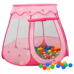 Tienda De Juegos Para Niños Con 250 Bolas Rosa 102x102x82 Cm Vidaxl