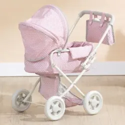 Cochecito De Muñecas Juegete Carrito De Bebé Rosa De Olivias World Ol-00003