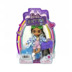 Barbie - Muñeca extra mini chaqueta de cuadros