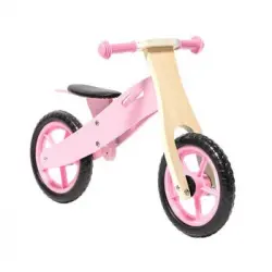 Bicicleta De Madera Sin Pedales Rosa - Correpasillos Infantil Para Niños Y Para Niñas