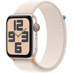 Apple Watch SE 44mm LTE Caja de aluminio Blanco estrella y correa Loop deportiva Blanco estrella