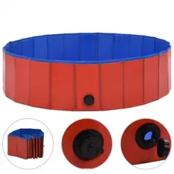 Piscina Para Perros Plegable Pvc Rojo 120x30 Cm Vidaxl