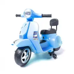 Vespa Clásica Px150 Mini Oficial Azul - Moto Eléctrica Infantil De Batería Para Niños