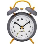 Reloj Despertador Retro Gris/Amarillo
