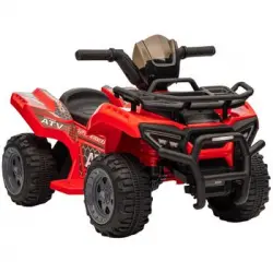 Quad Eléctrico 6v Para Niños De +18 Meses Con Faros Rojo Homcom