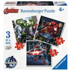 Puzzle 3 In Box Vengadores Avengers 25-36-49pz