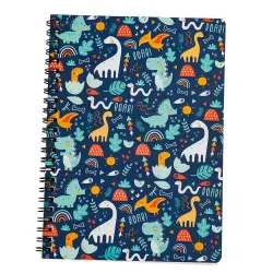 Libreta A5 pautada con diseño de dinosaurios