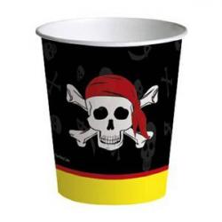 Pack 8 vasos ecológicos de cartón - Calavera Pirata