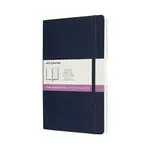 Cuaderno Moleskine large formato doble liso-rayas tapa blanda azul zafiro