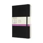 Cuaderno Moleskine large formato doble liso-rayas tapa dura negro