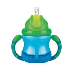 Nuby - Taza con asas Flip-it azul 240 ml