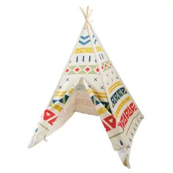 Tienda tipi para niños de madera y tela – Tribal