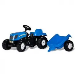 Tractor A Pedales Infantil Con Remolque New Holland