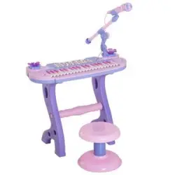 Homcom - Piano Infantil 37 Teclas Rosa HomCom