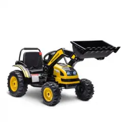 Tractor Eléctrico Para Niños +3 Años Con Batería 6v Amarillo Homcom