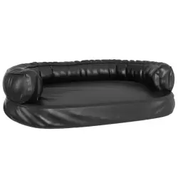 Vidaxl sofá acolchado rectangular negro para perros