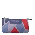 Estuche escolar triple Totto Tablero gris/rojo