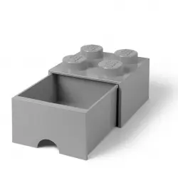 Ladrillo de almacenamiento con cajón gris piedra medio de 4 espigas LEGO