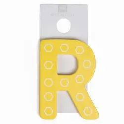 Letra decorativa adhesiva de madera R