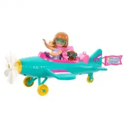 Barbie -  avión biplaza con hélice giratoria y accesorios ㅤ