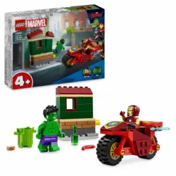 LEGO Disney Marvel Iron Man con Moto y Hulk, Juego de construcción +4 años - 76287