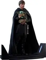 Figura Diamond Select Star Wars The Mandalorian Luke Skywalker y Grogu 25cm