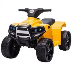 Quad Eléctrico Para Niños 18-36 Meses Batería 6v Amarillo Homcom