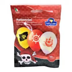 Bolsa con 10 globos medianos piratas