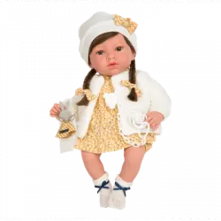 Muñeca Elegance Aria Ocre Con Mecanismo Risa