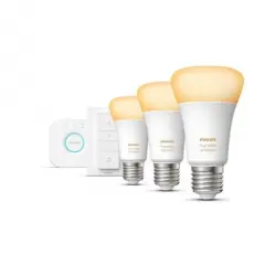 Kit de inicio de bombillas inteligentes Philips Hue E27 Luz blanca ambiental