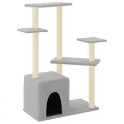 Rascador Para Gatos Con Postes De Sisal Gris Claro 107,5 Cm Vidaxl