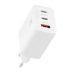 Cargador T'nB GAN 3 x USB 65W Blanco