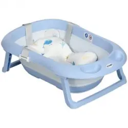 Homcom - Bañera plegable Azul