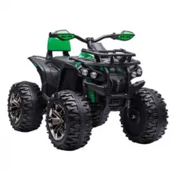 Quad Eléctrico Niños +3 Años 12v Con Faros Música Verde Homcom