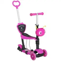 Homcom - Patinete scooter con asiento ajustable