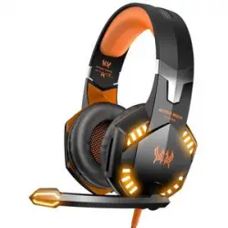 Auriculares Gaming con LED y control de volumen para consola PS4, XBOX y PC Naranja